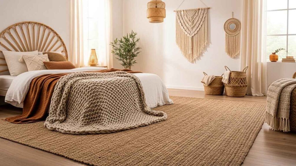 20 Cozy Bedroom Ideas with Woven Textures That Add Handcrafted Warmth