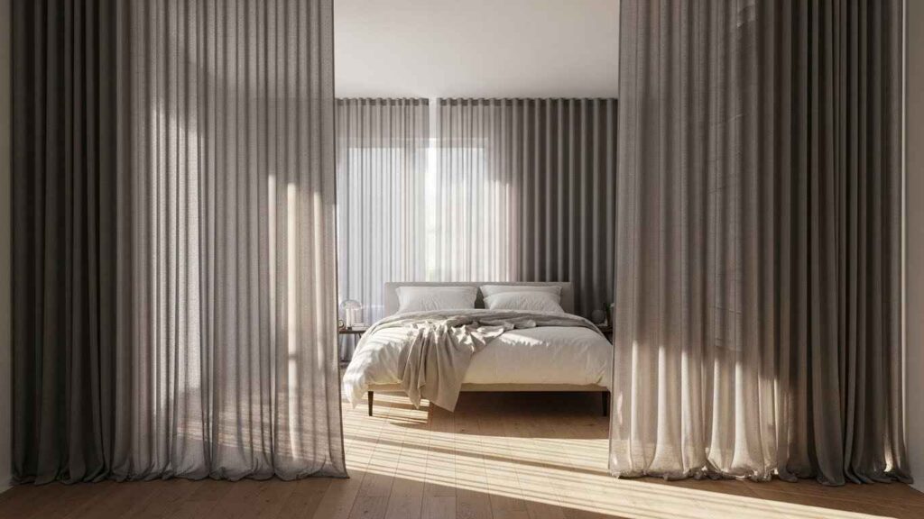 20 Dramatic Floor-Length Bedroom Curtains That Make Luxe Impact
