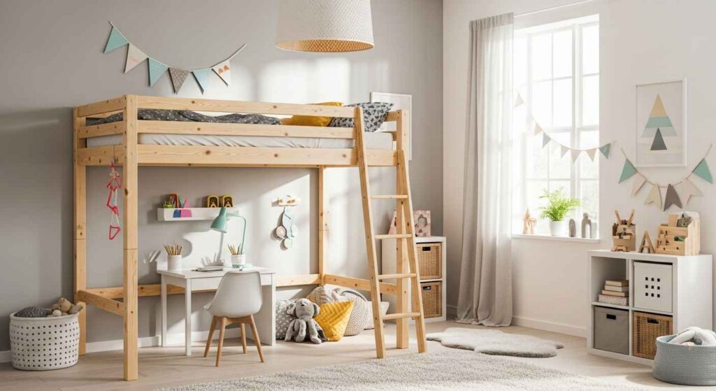 20 Kids-Bunk-&-Loft-Bed Bedroom Decor Ideas That Offer Fun & Function