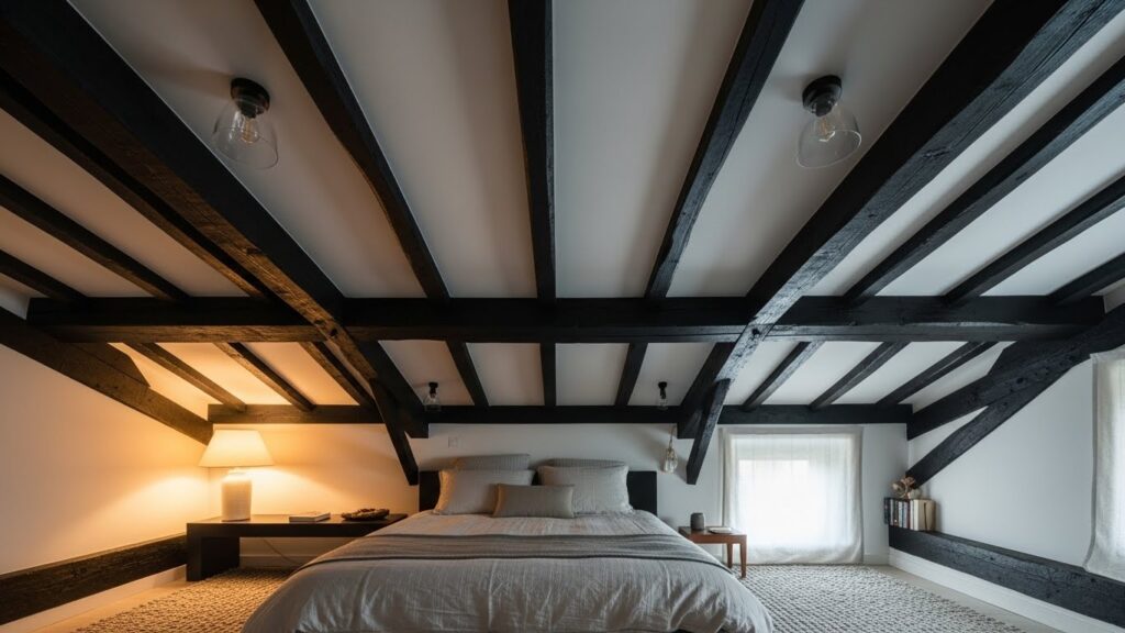 21 Dark-Ceiling-Beams Bedroom Decor Ideas That Add Architecture