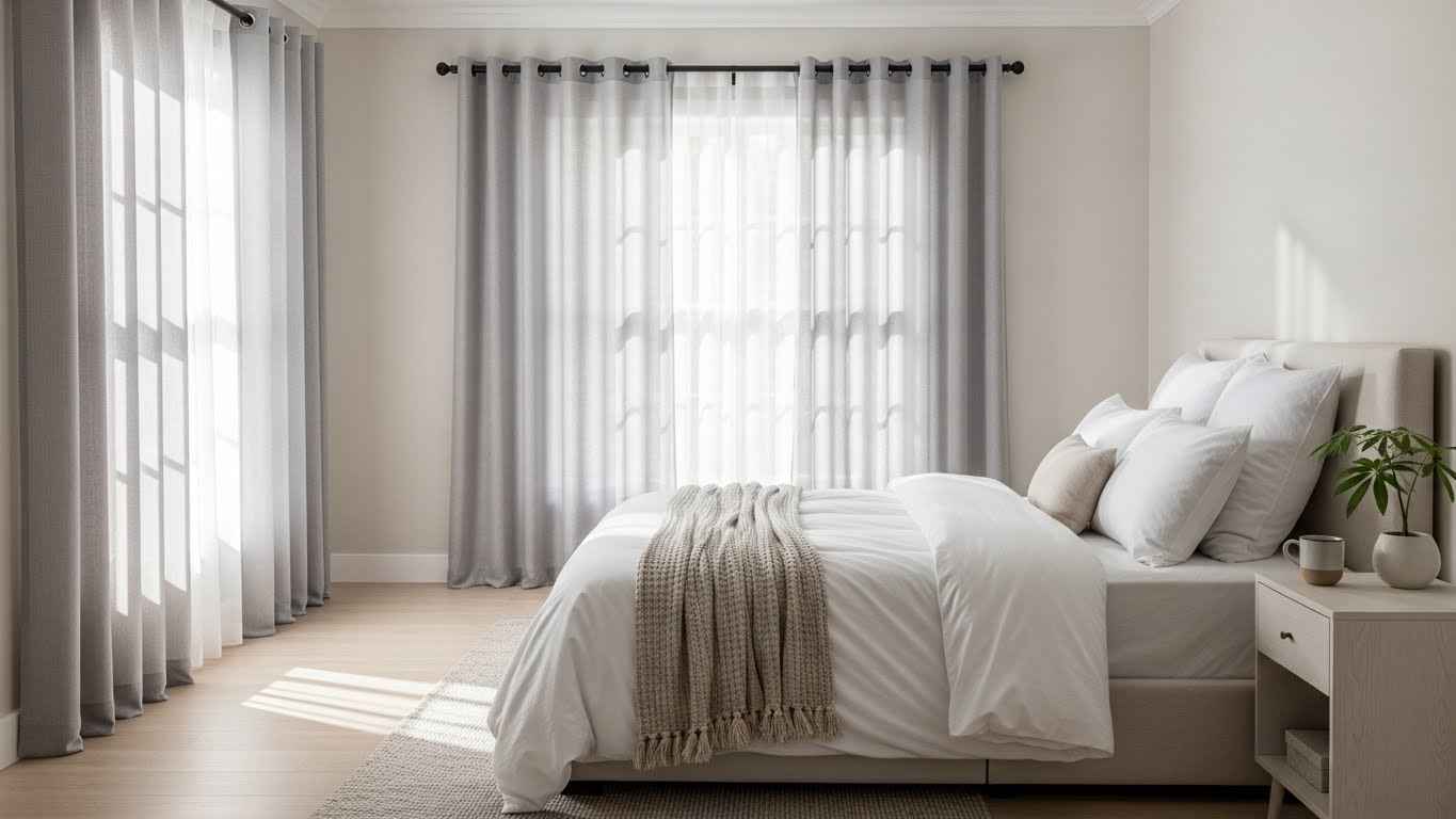 21 Modern Grommet-Hardware Bedroom Curtains That Slide Smoothly & Look Chic