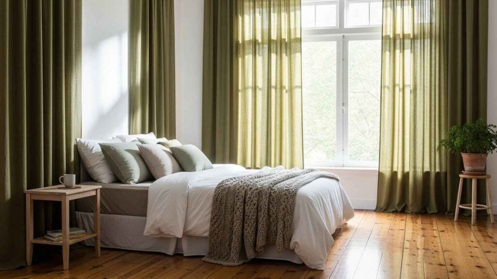 21 Trendy Olive Green Bedroom Curtains That Bring Nature In