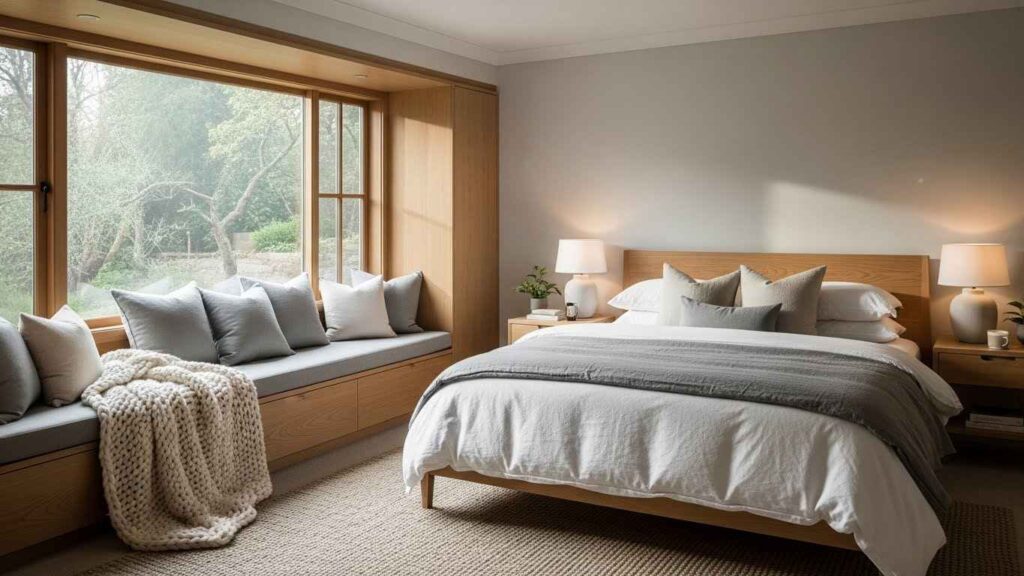 22 Relaxed Cozy Master Bedroom Built-In Bench Seating Ideas That Add Lounge Space
