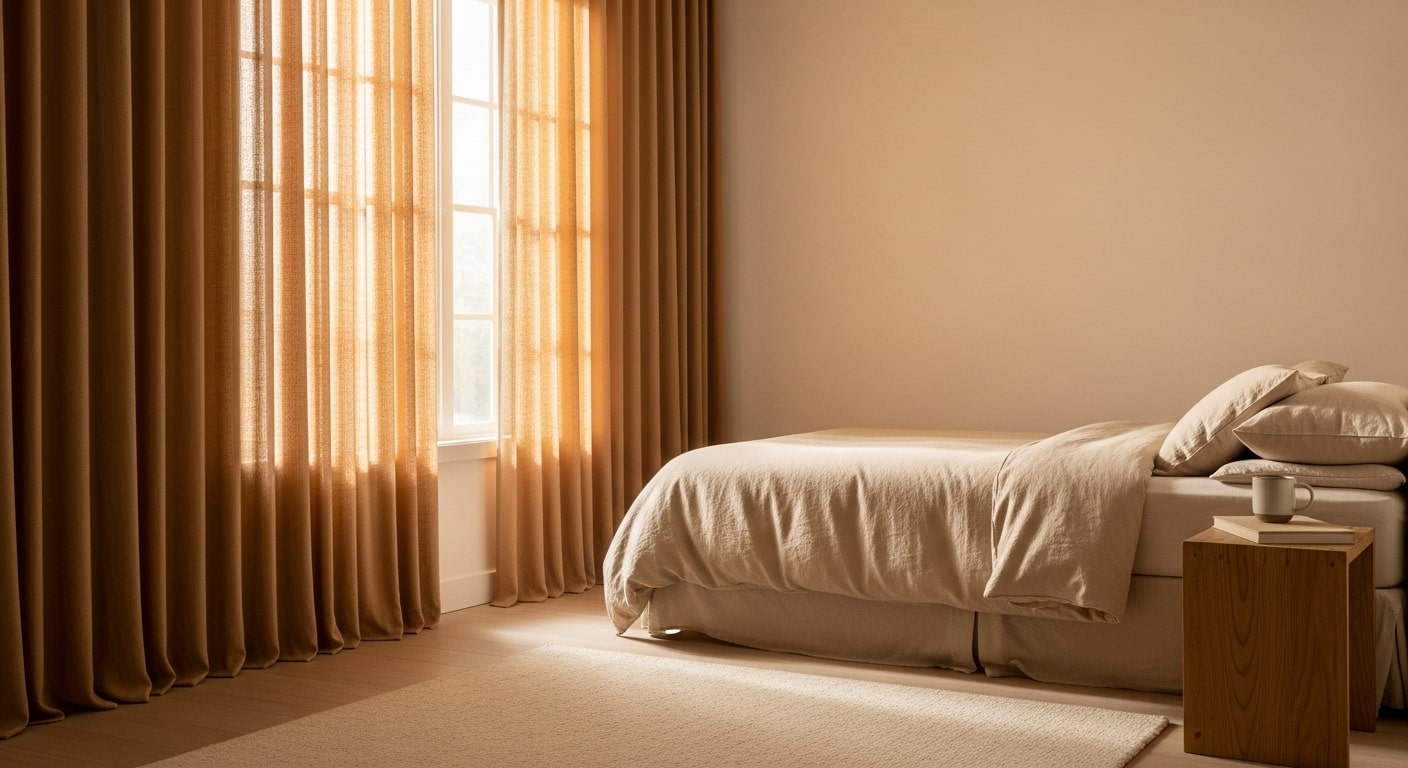 22 Rich Caramel Bedroom Curtains