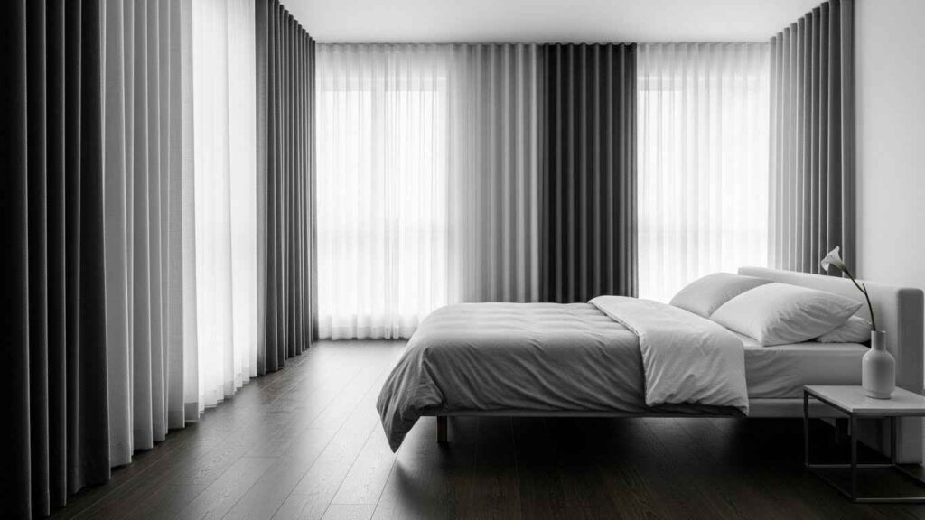 22 Sleek Monochrome Bedroom Curtains That Stay Modern & Calm