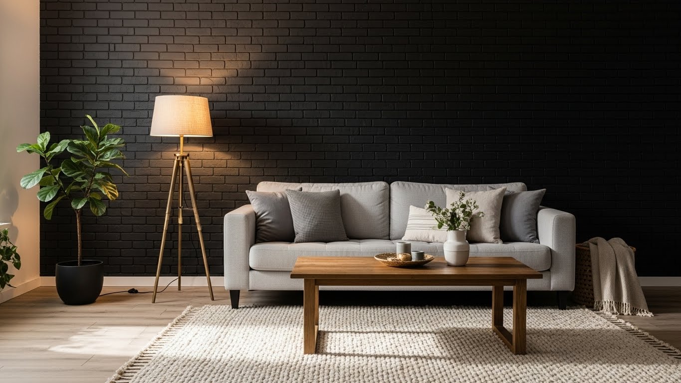 24 Dark Brick Wall Room Ideas That Add Character