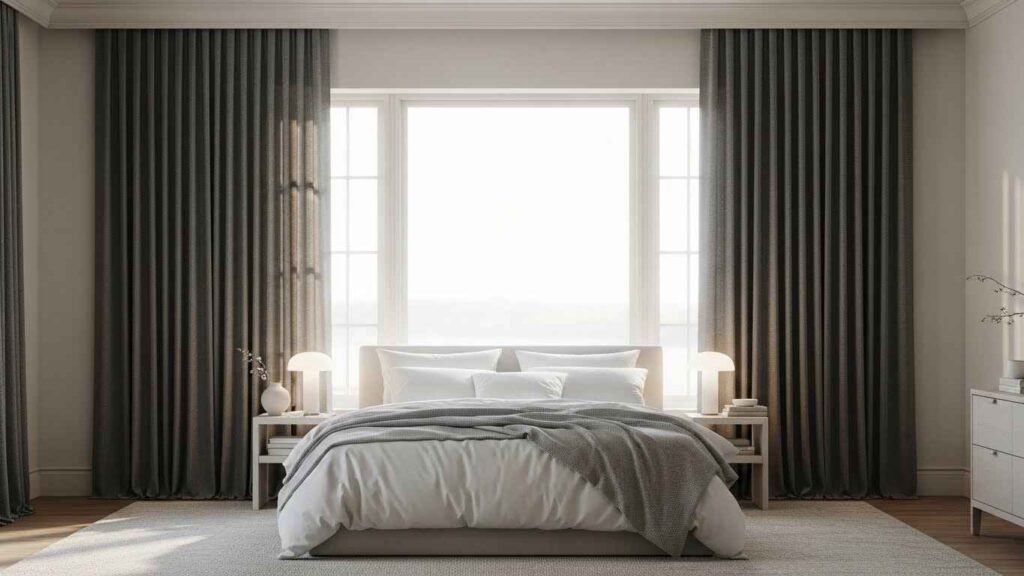 24 Deep Charcoal Bedroom Curtains That Ground Your Bedroom With Depth