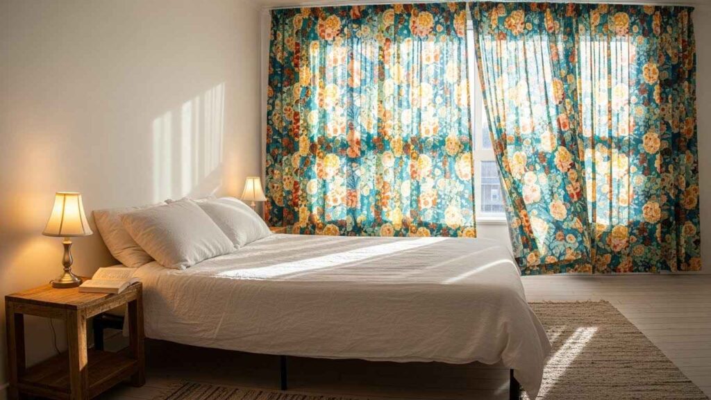 24 Eye-Catching Patterned Bedroom Curtains That Add Personality
