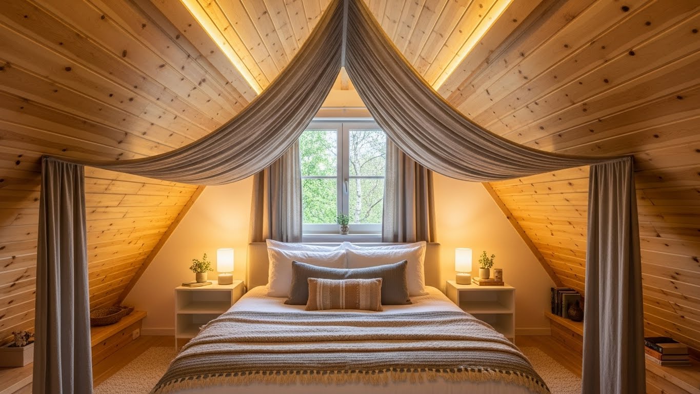 A Cozy Canopy for a Sloped Ceiling