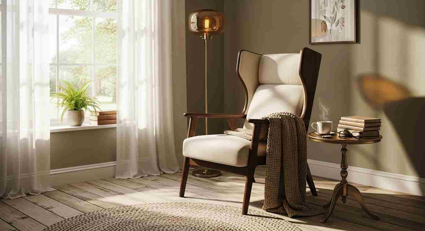 A Cozy Dark Walnut Armchair