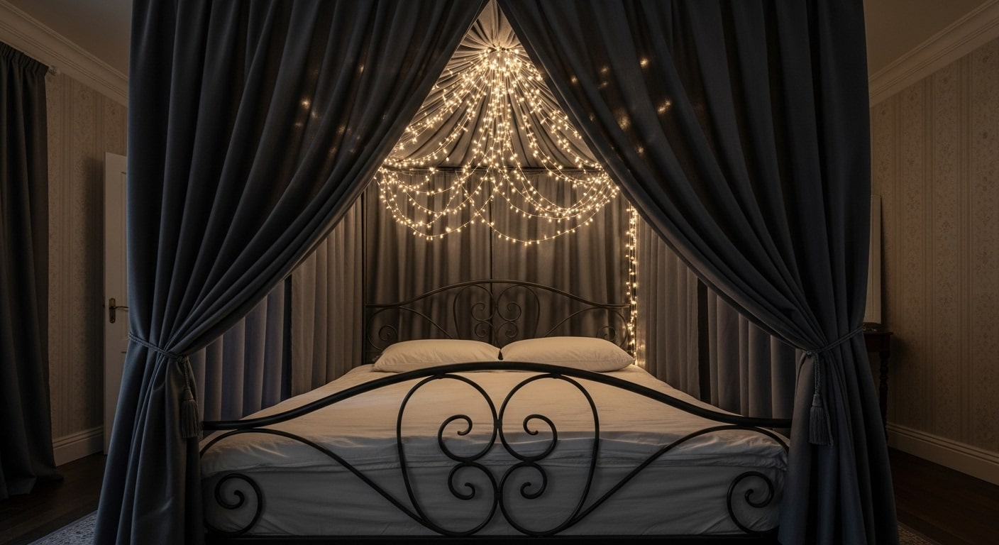 A Dreamy Canopy Bed with Blackouts