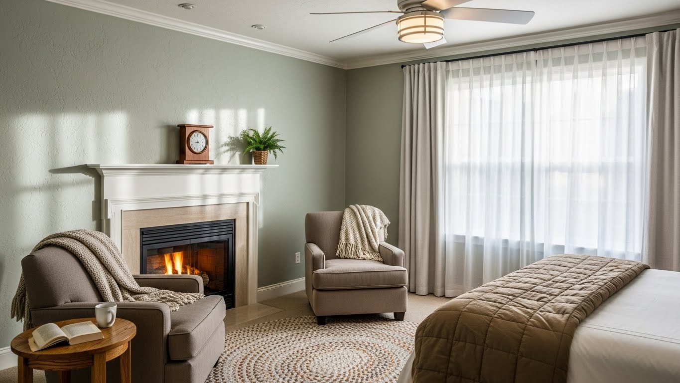 A Fireside Sitting Area for Guests