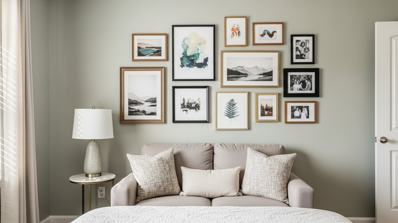 A Gallery Wall Above a Loveseat