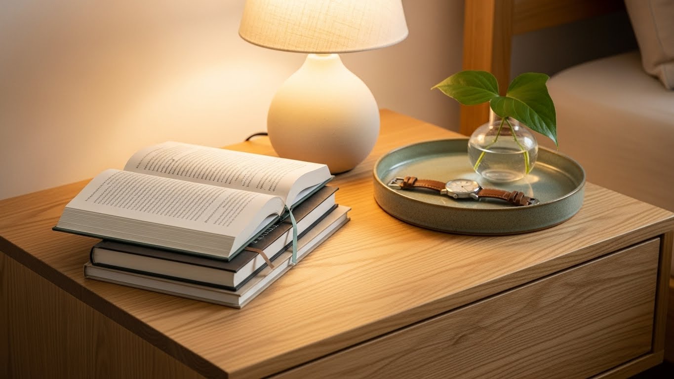 A Seasonal Bedside Table Vignette