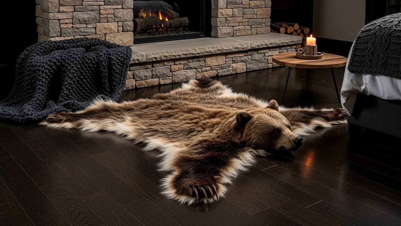 A Statement Bearskin Rug