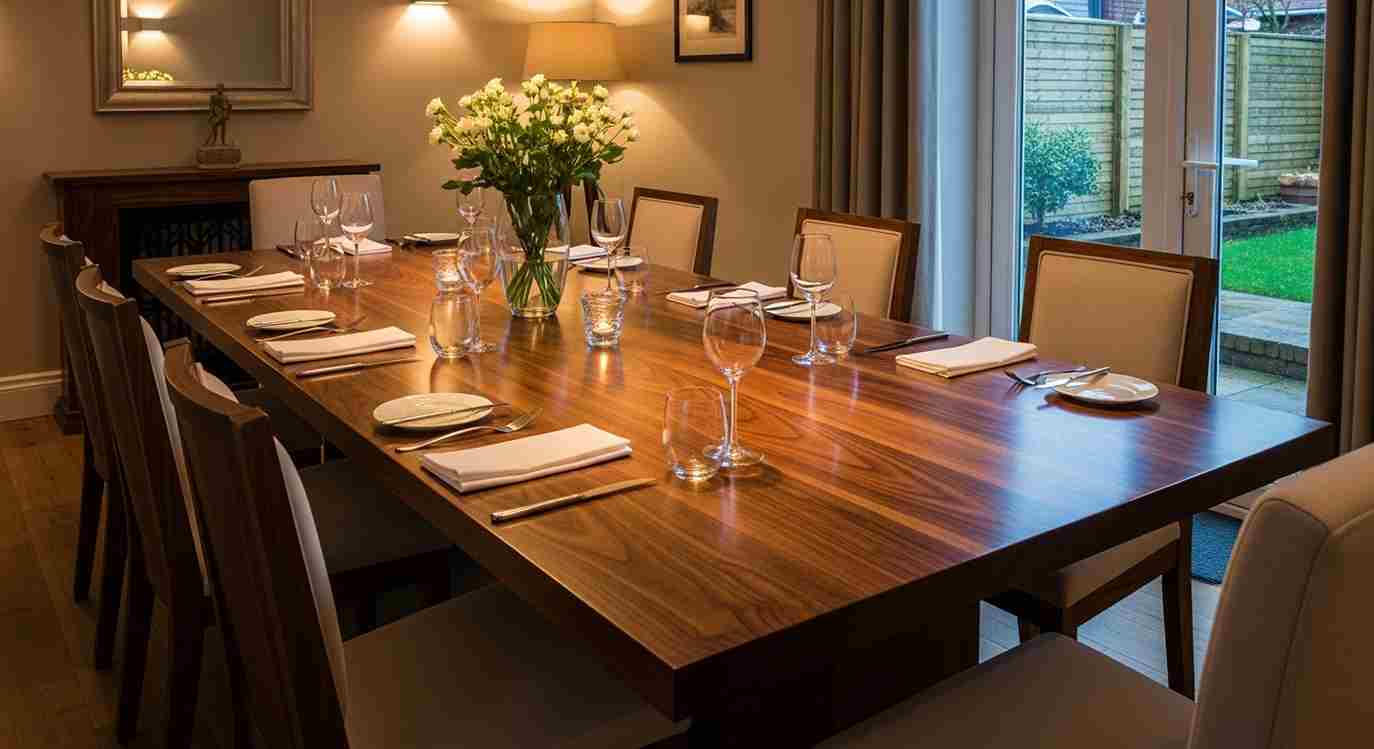 A Statement Dark Walnut Dining Table