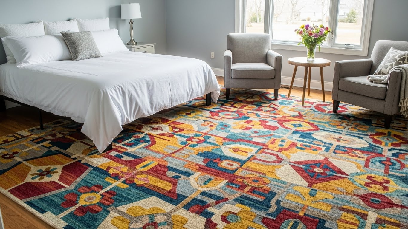 A Statement Rug to Anchor the Space