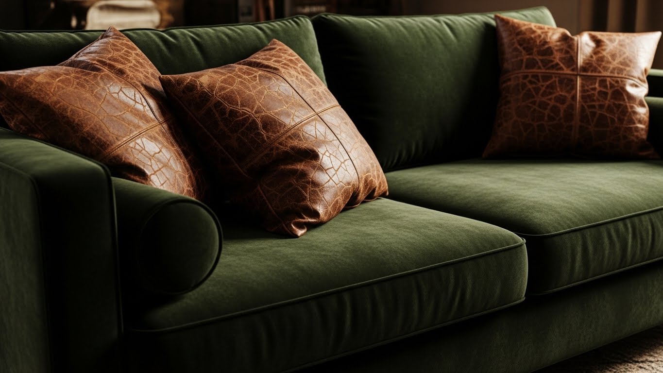 Aged Leather Throw Pillows