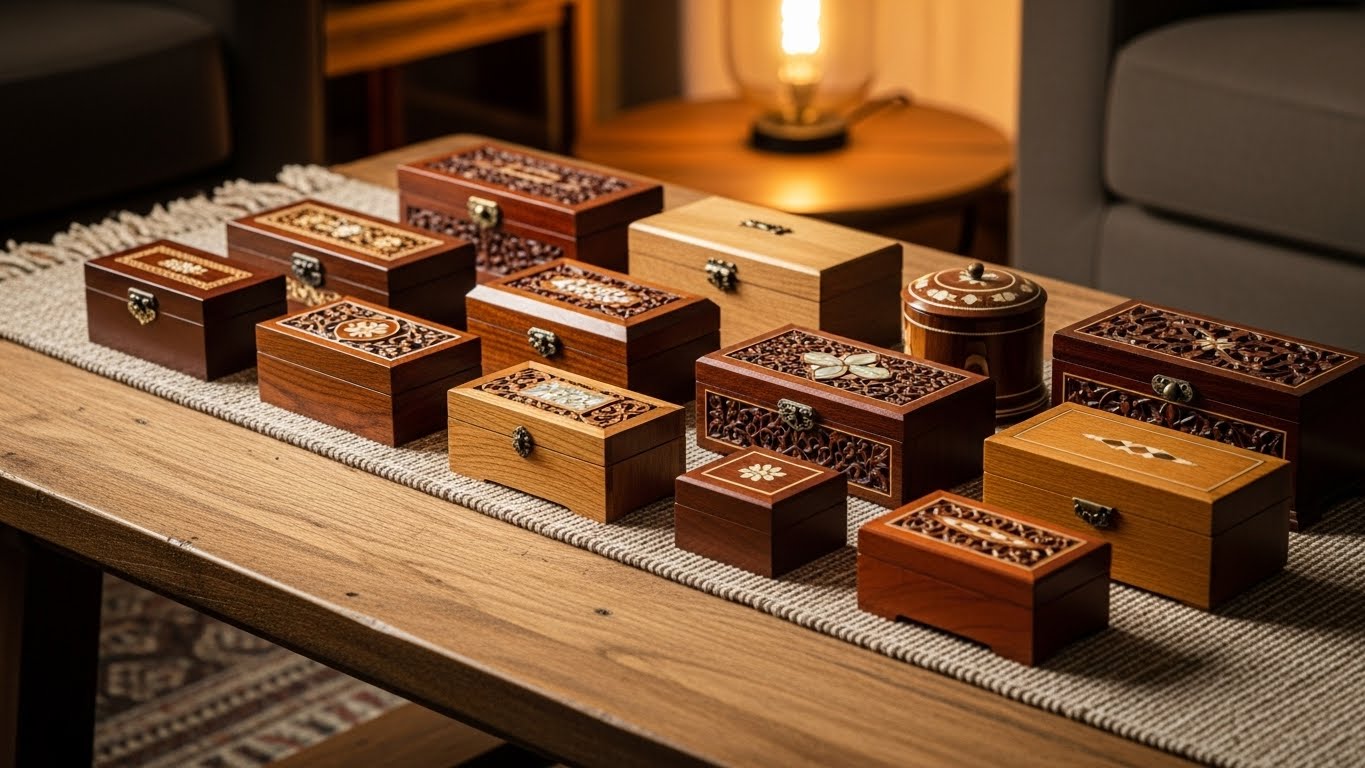 Antique Wooden Trinket Boxes