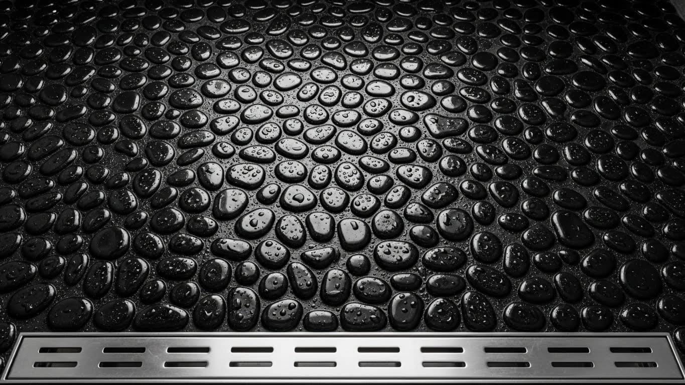 Black Pebble Shower Floor