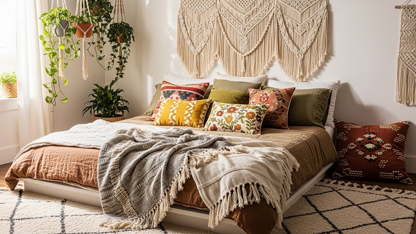 Bohemian Canopy with Macrame Accents