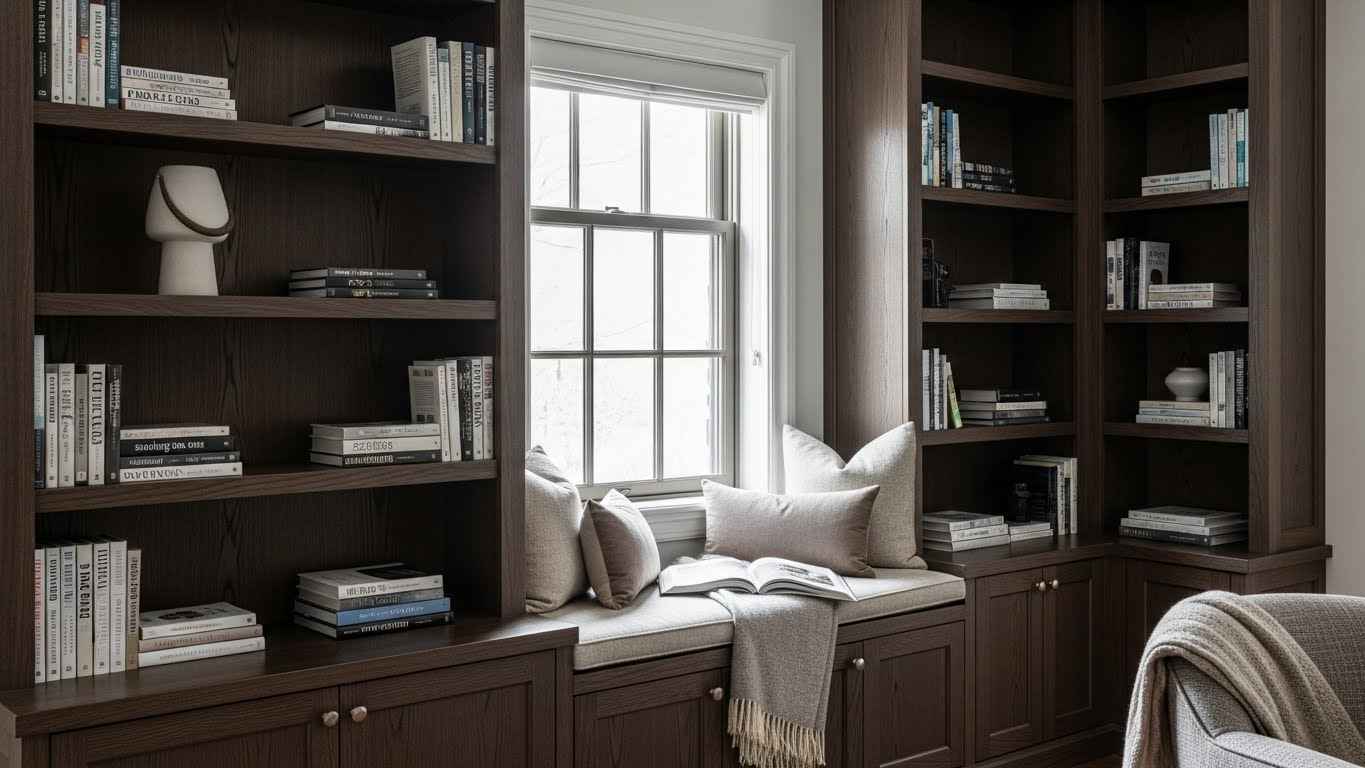 Built-In Shelving for a Clean Look