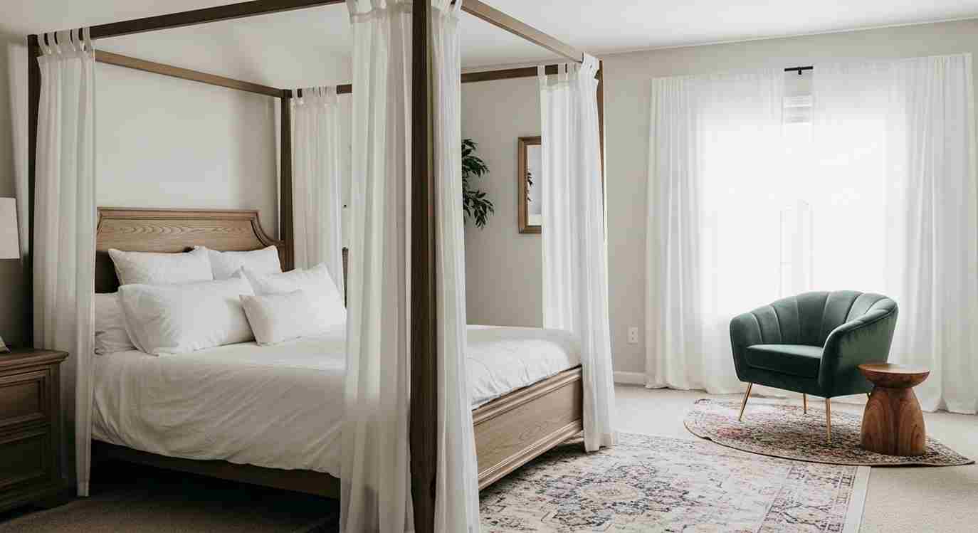 Canopy Bed & Sitting Combo