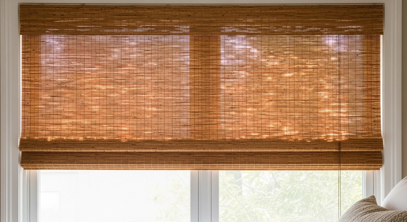Caramel Bamboo Roman Shades