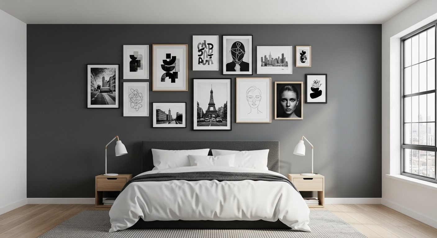 Charcoal Gallery Wall for Visual Interest