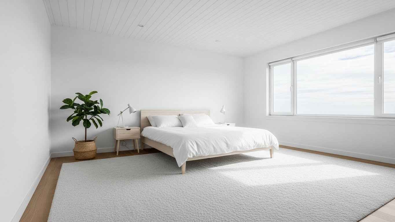 Cloud-White Ceiling & Wall Harmony