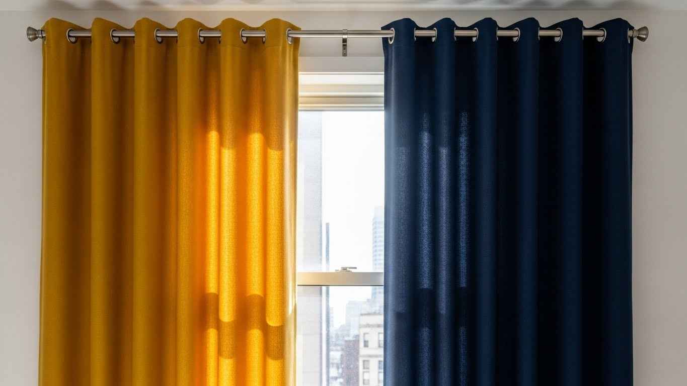 Color-Blocked Curtain Layers