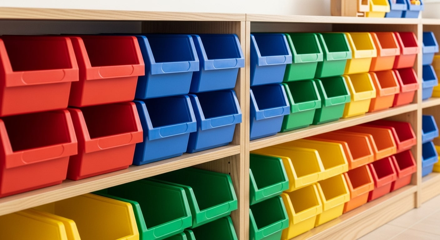 Color-Coded Bins for Easy Toy Sorting