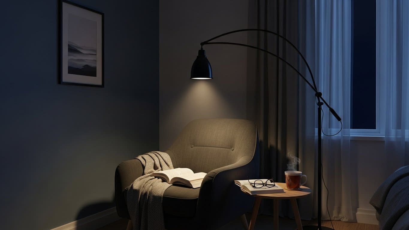 Cozy, Dimly-Lit Reading Nook