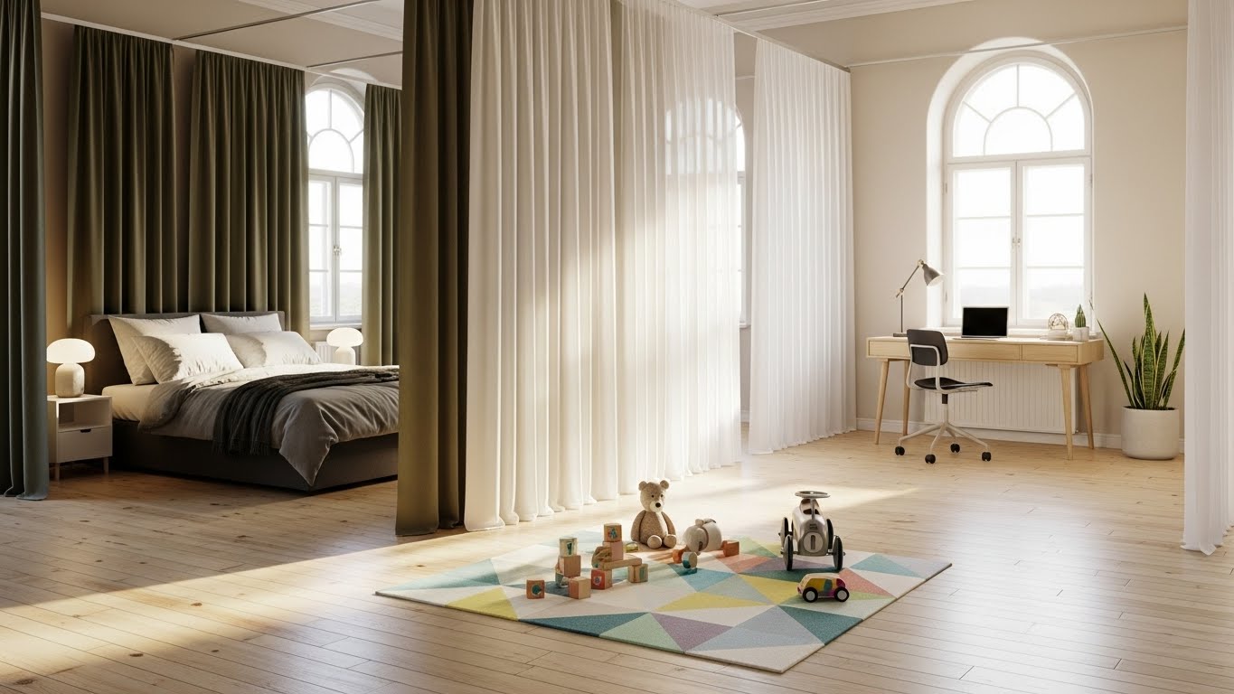 Curtains to Define Separate Zones