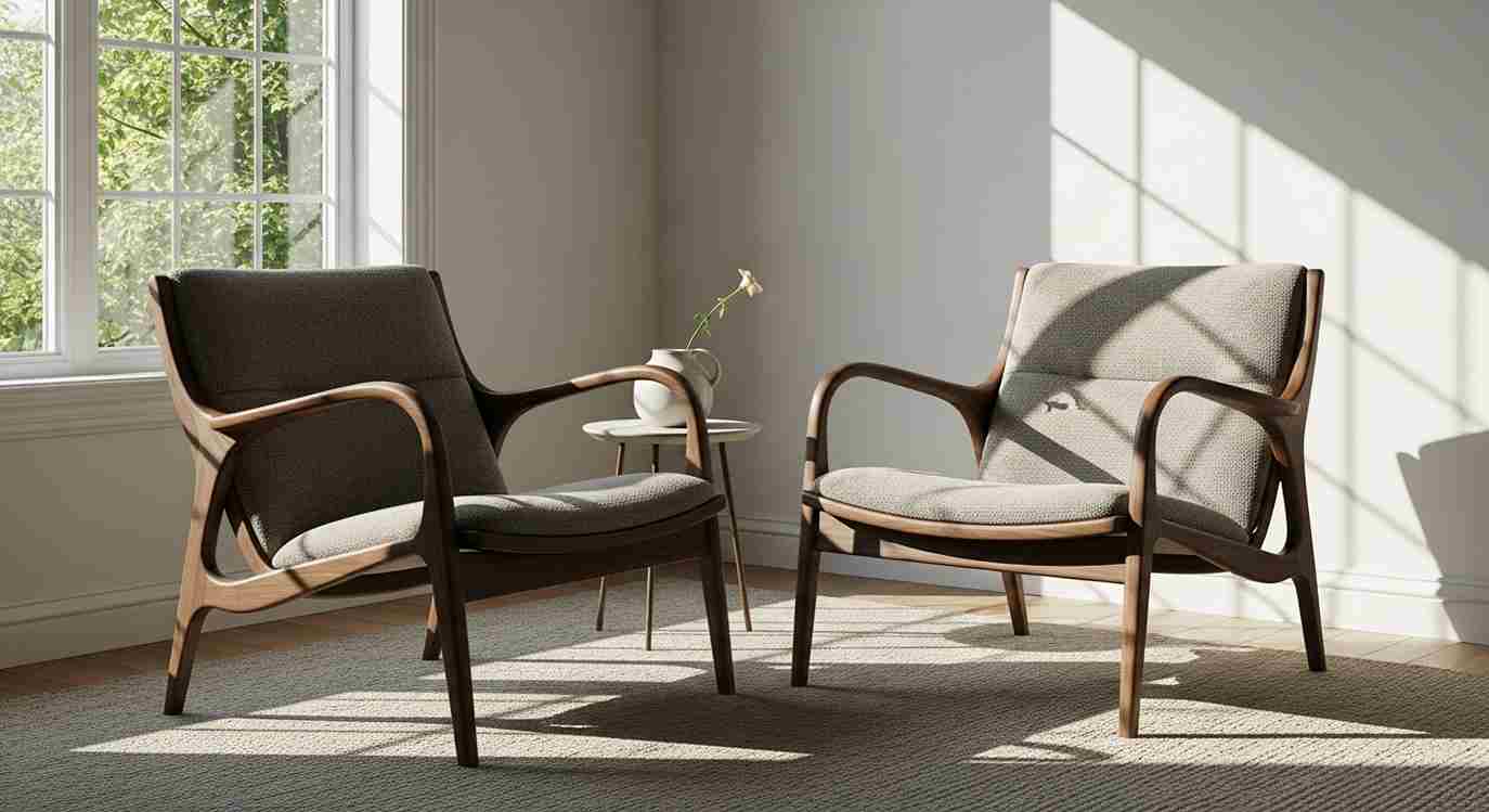 Dark Walnut Accent Chairs for Drama