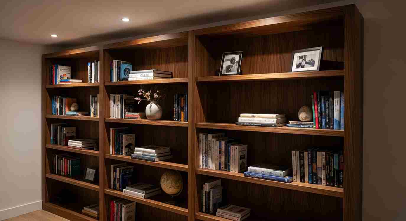Dark Walnut Bookshelf Grandeur