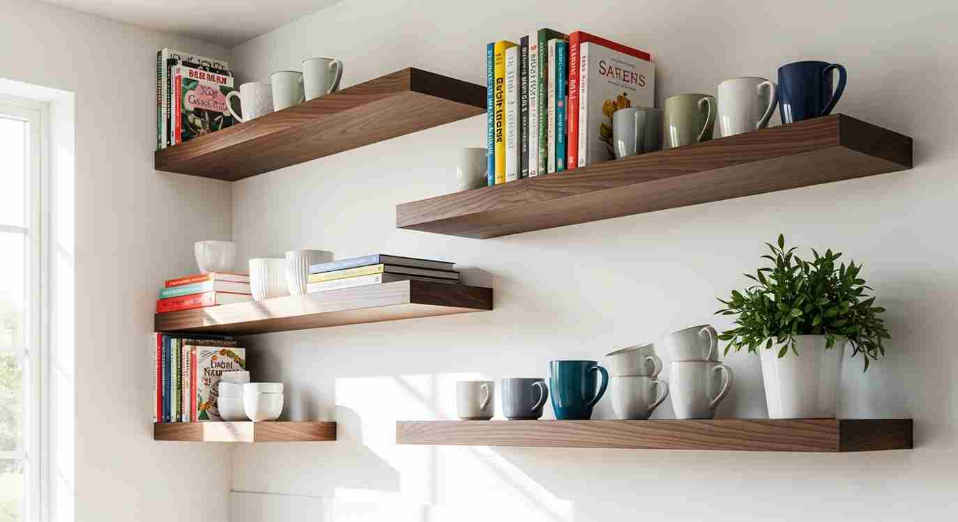 Dark Walnut Floating Shelves