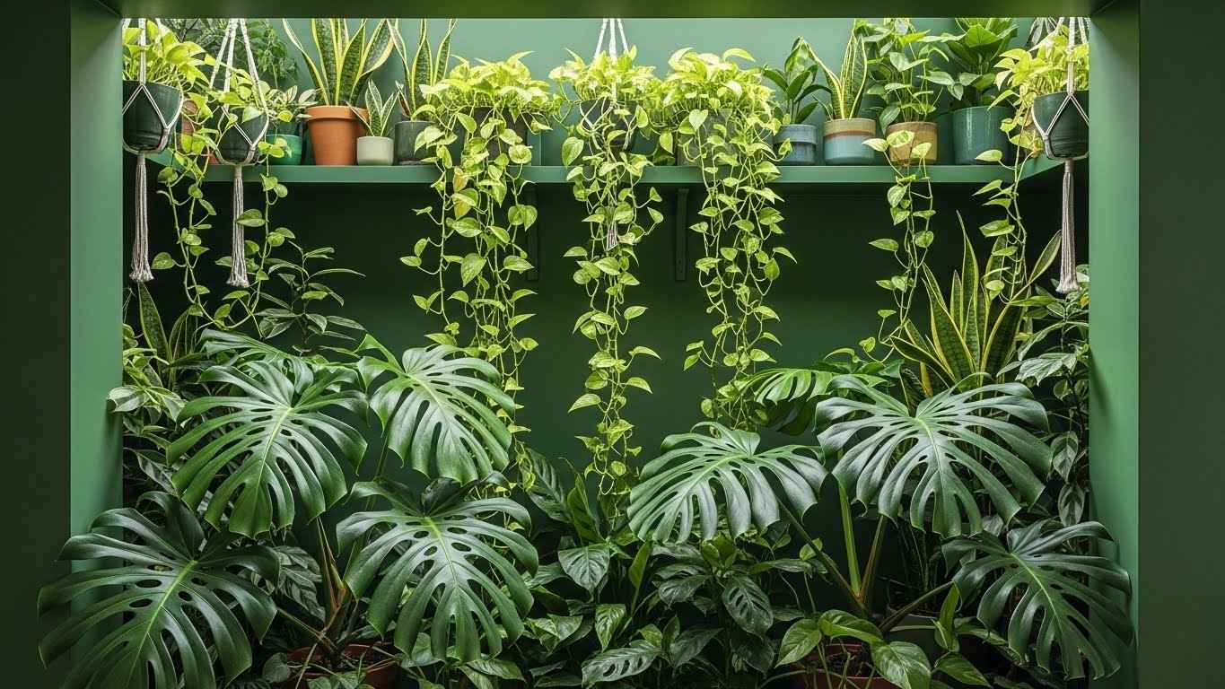 Deep Green Botanical Alcove