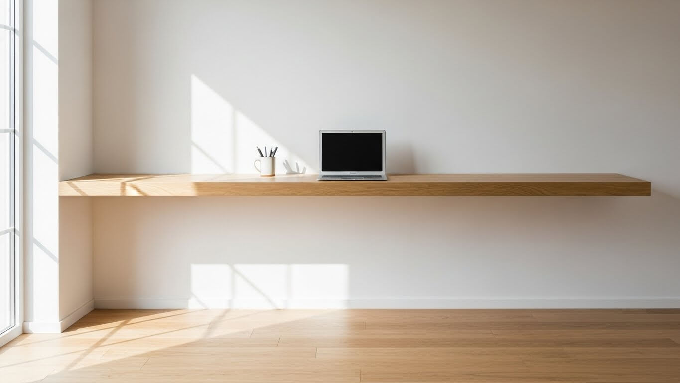Floating Desk Wall Solution