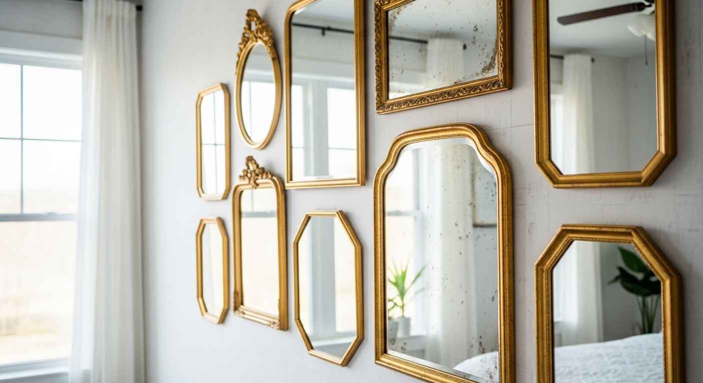 Gilded Mirror Accent Wall