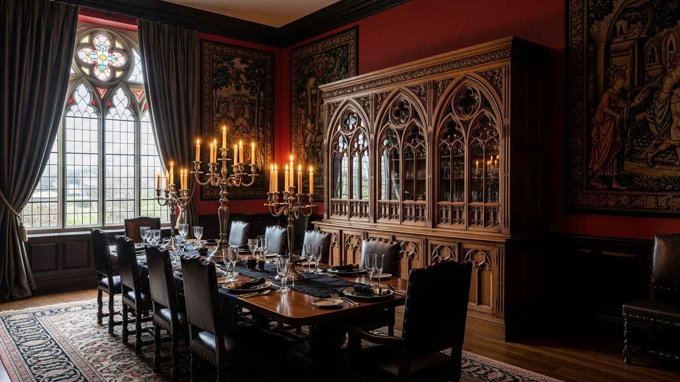 Gothic-Inspired Dining Room Drama