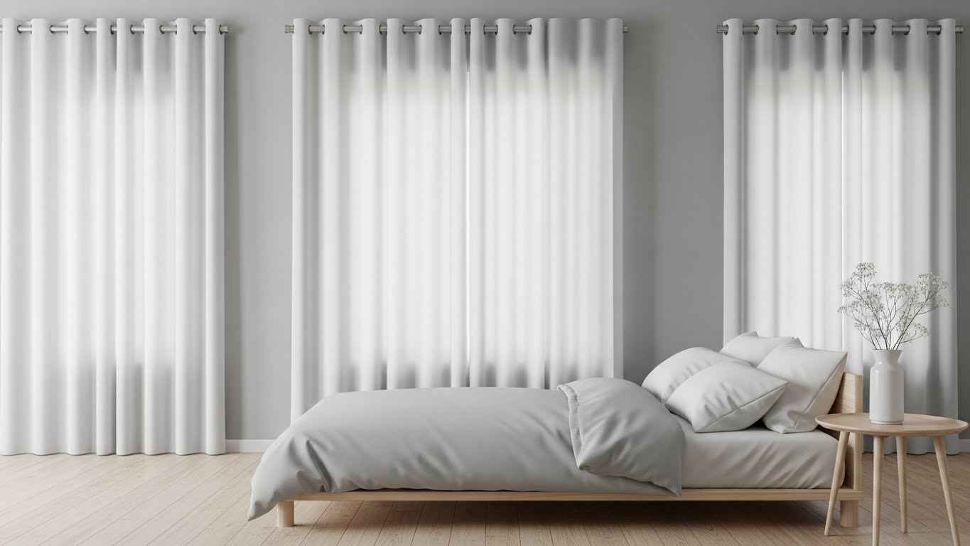 Grommet Curtains for a Minimalist Bedroom