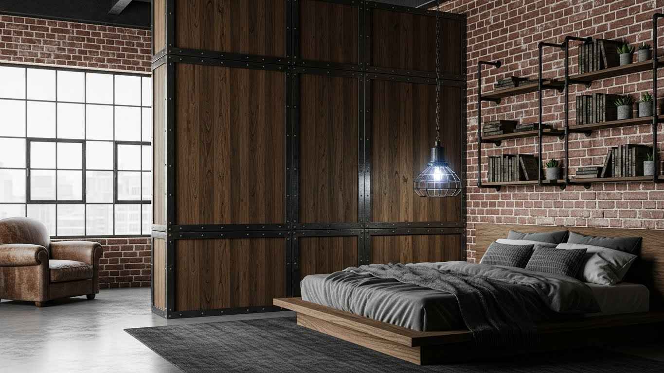 Industrial Loft-Style Panel Wall
