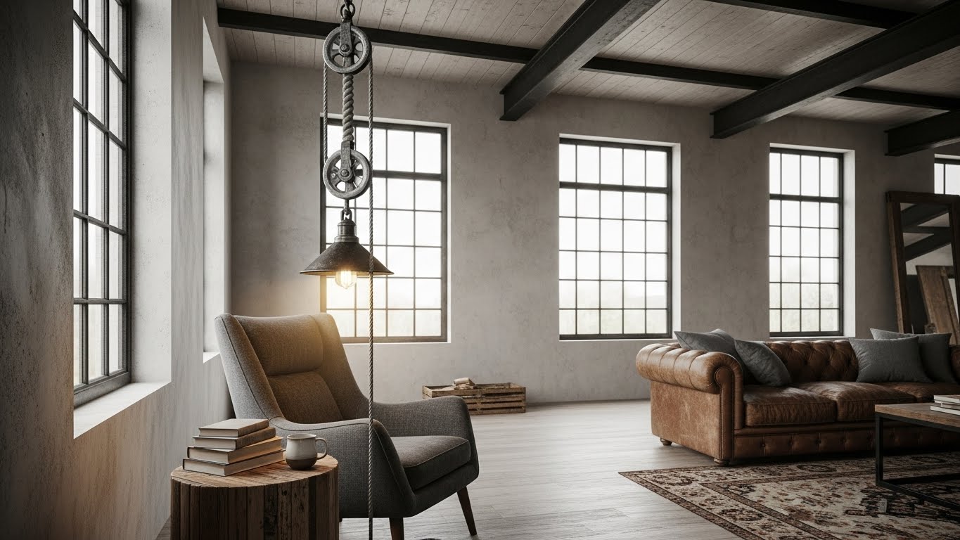 Industrial Vintage Pulley Lights