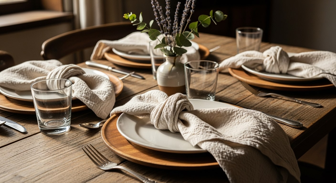 Layer Textures with Linen Napkins