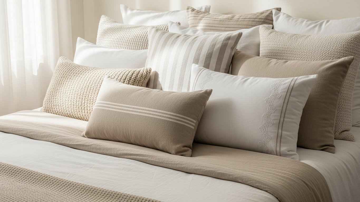Layer in Linen Throw Pillows for Texture