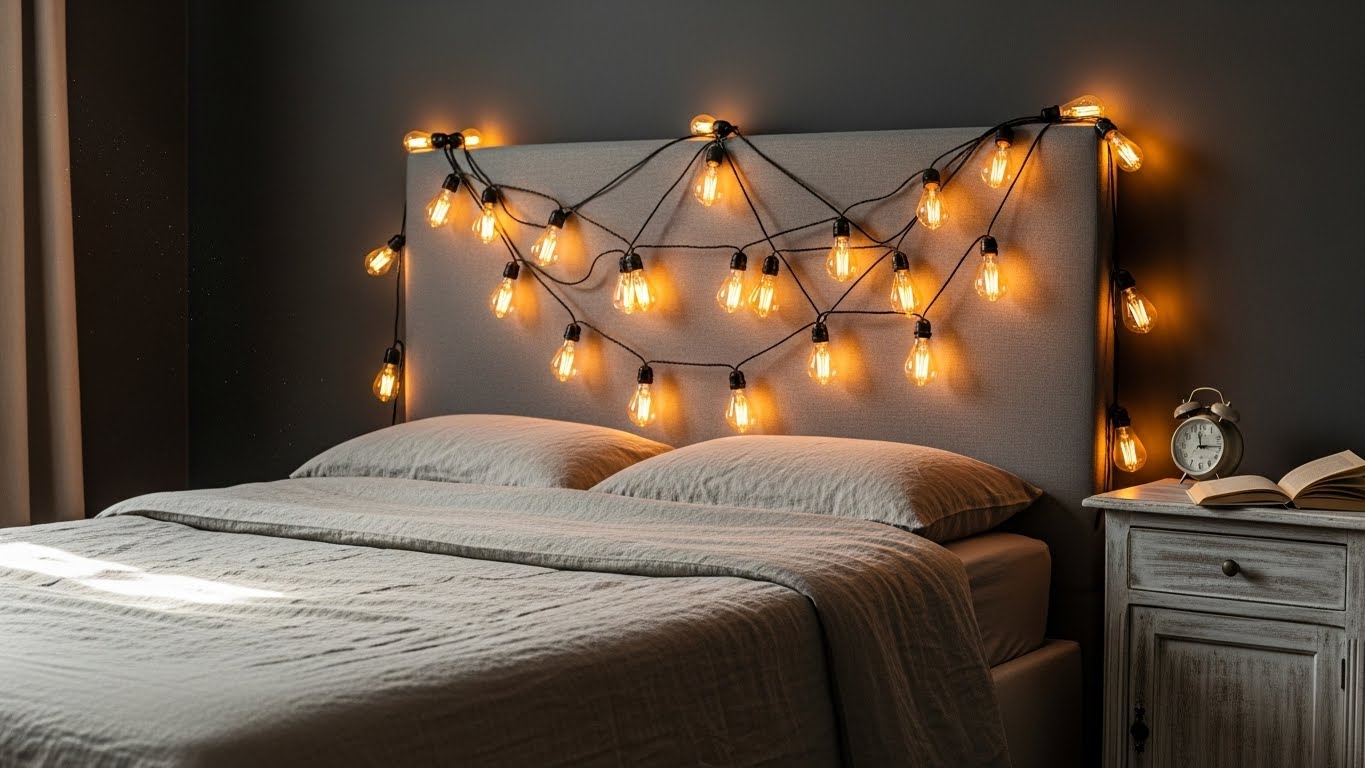 Layering Light with Vintage-Style String Lights