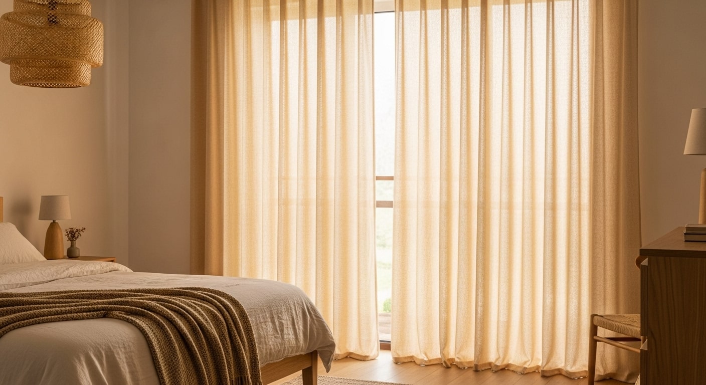 Light-Filtering Caramel Linen