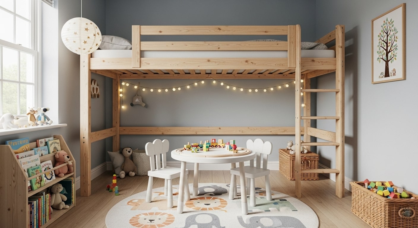 Loft Beds with Play Space Underneath