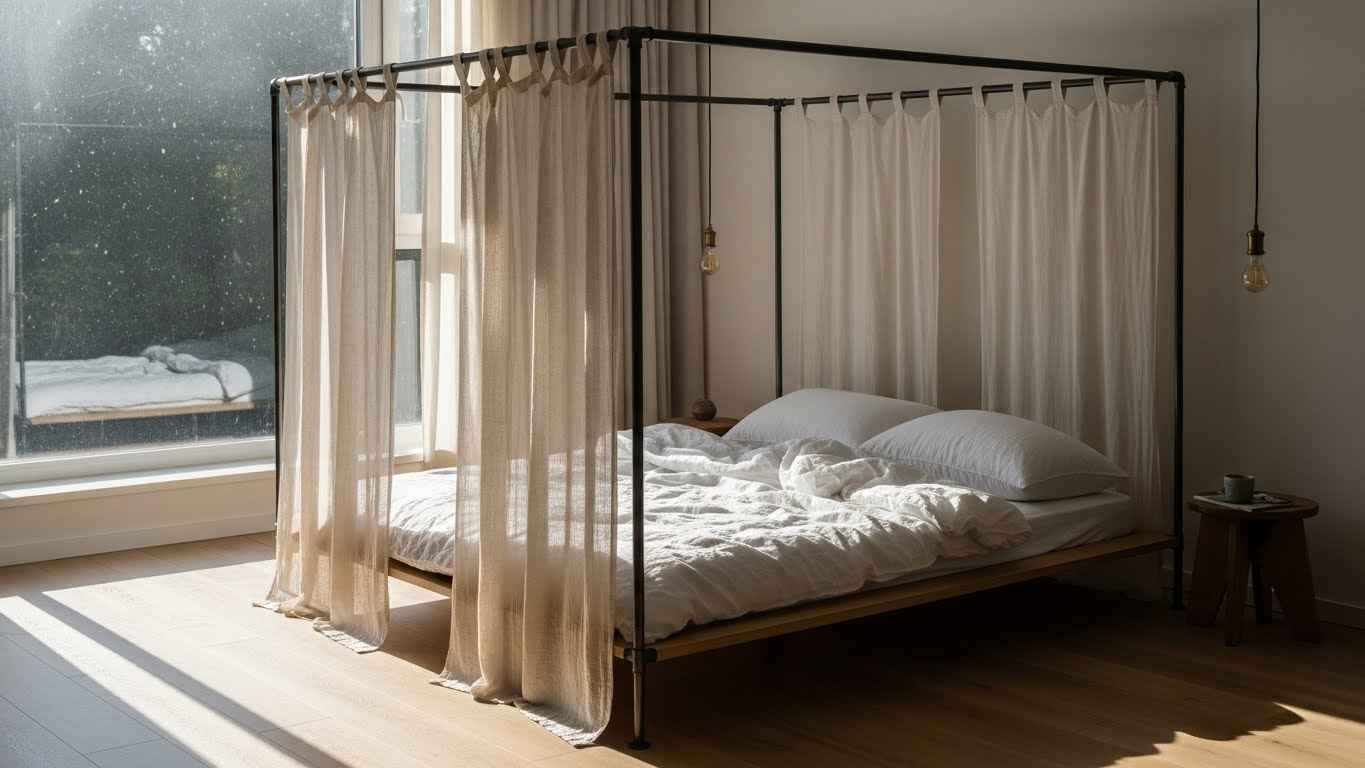Loft-Style Canopy Bed Sanctuary